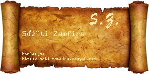 Sóti Zamfira névjegykártya